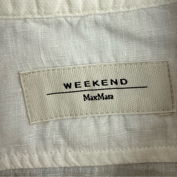 MaxMara Ivory Button-Down Linen Shirt - Picture 4 of 9